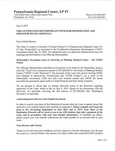 PA 4-Capital Repayment letter to__ Investors_FINAL